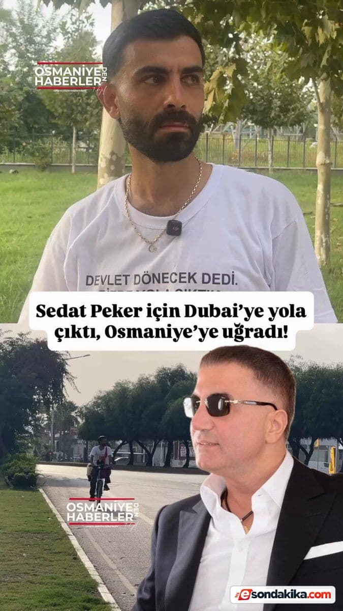 Volkan Aydın sets off by bicycle for the UAE to see Sedat Peker