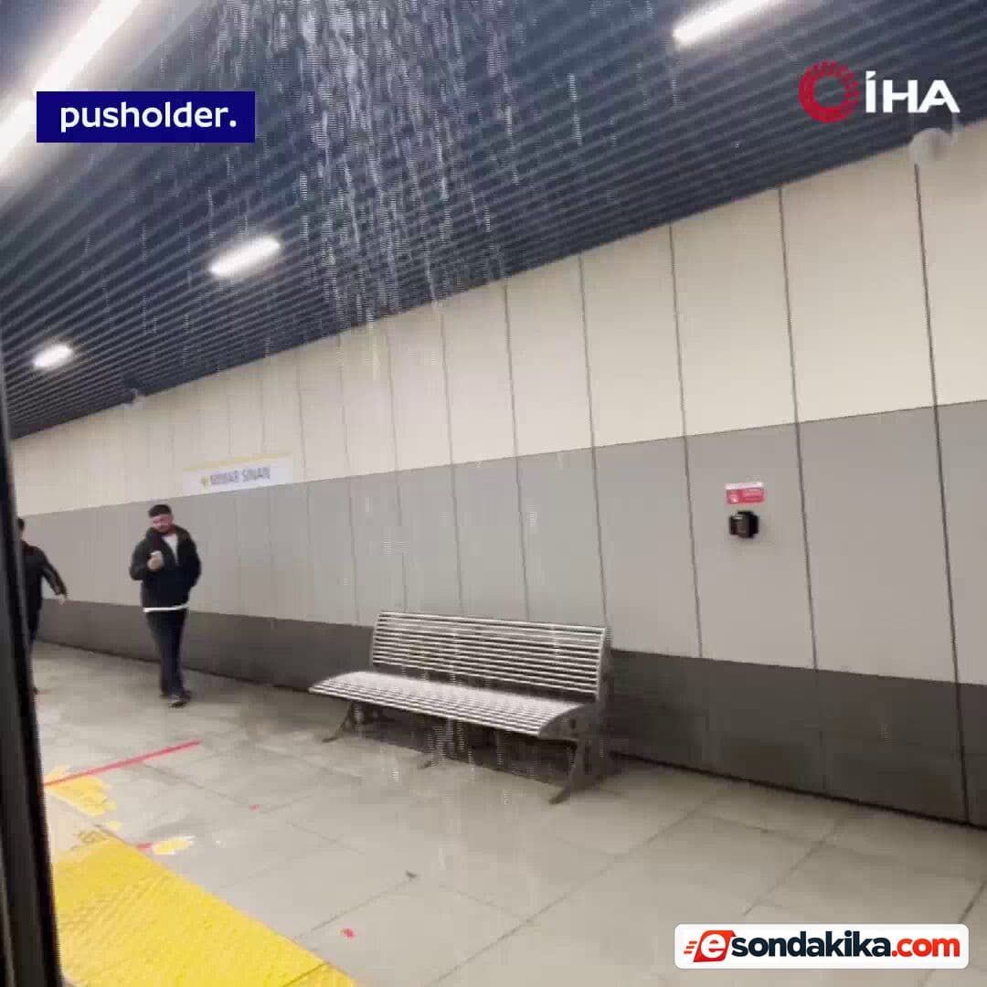 Water starts leaking from ceiling at Istanbul’s Yenibosna Metro station
