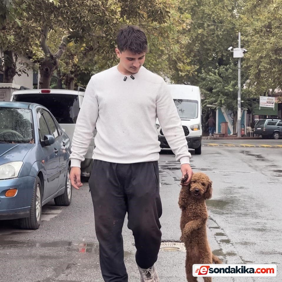 Manisa’da köpeğini ön patisinden tutarak yürüten kişi konuştu