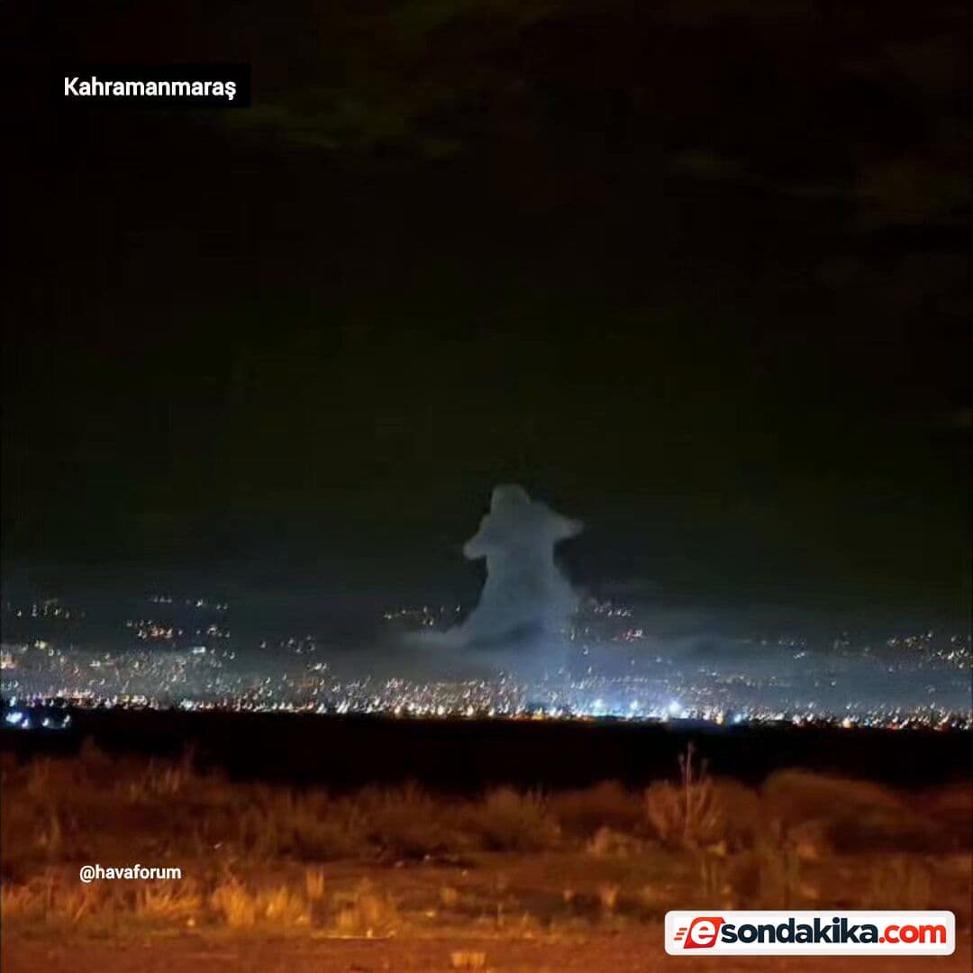 Cloud resembling a human figure seen over Kahramanmaraş