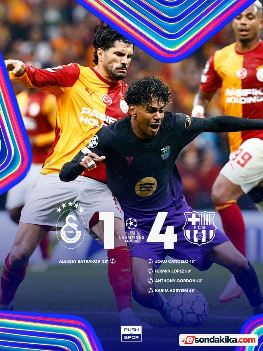 Galatasaray lose 4-1 to Barcelona