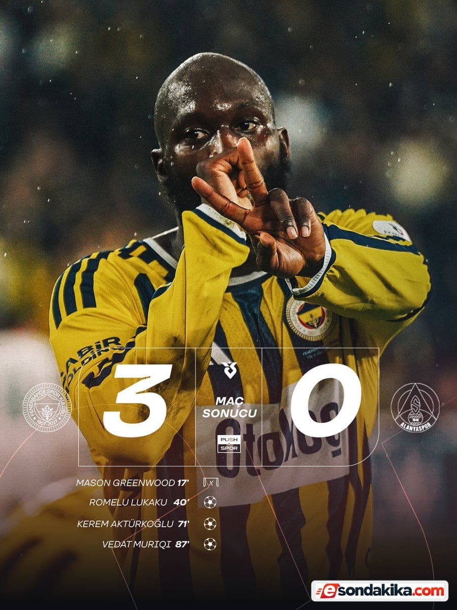 Fenerbahçe beat Alanyaspor 3-0